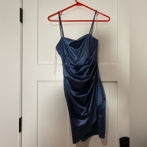 Tight navy blue silk dresss